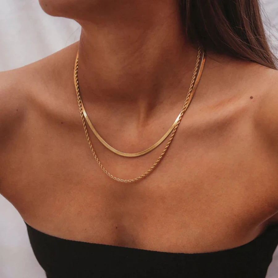 Collana Stratificata Serpente Oro 18K