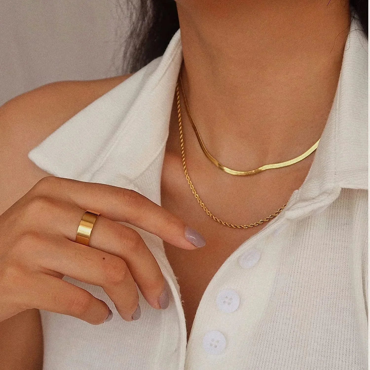 Collana Stratificata Serpente Oro 18K